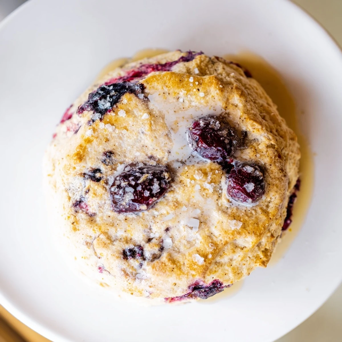 Warm, golden Rustic Birch-Warm Blueberry Scones with bursting juicy blueberries, perfect for breakfast.