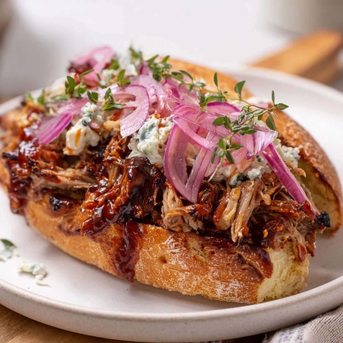 Savory Fire-Kissed BBQ Pulled Pork Sandwiches: imagine tender, slow-cooked pork with char marks.