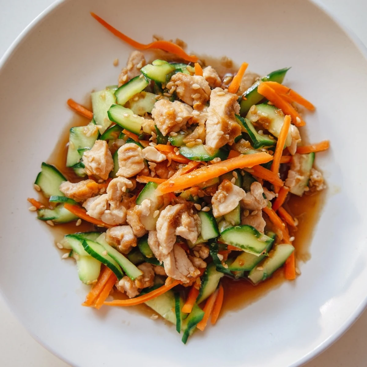 Bright photo of Deli Container Shaker Chicken Salad showcasing layered ingredients, ready to shake.