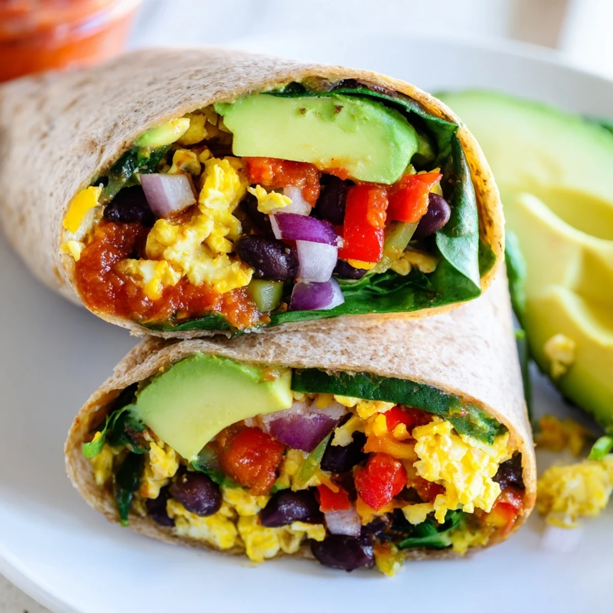 Scrumptious Veggie-Loaded Breakfast Burrito, loaded with vegetables, offering a satisfying grab-and-go meal.