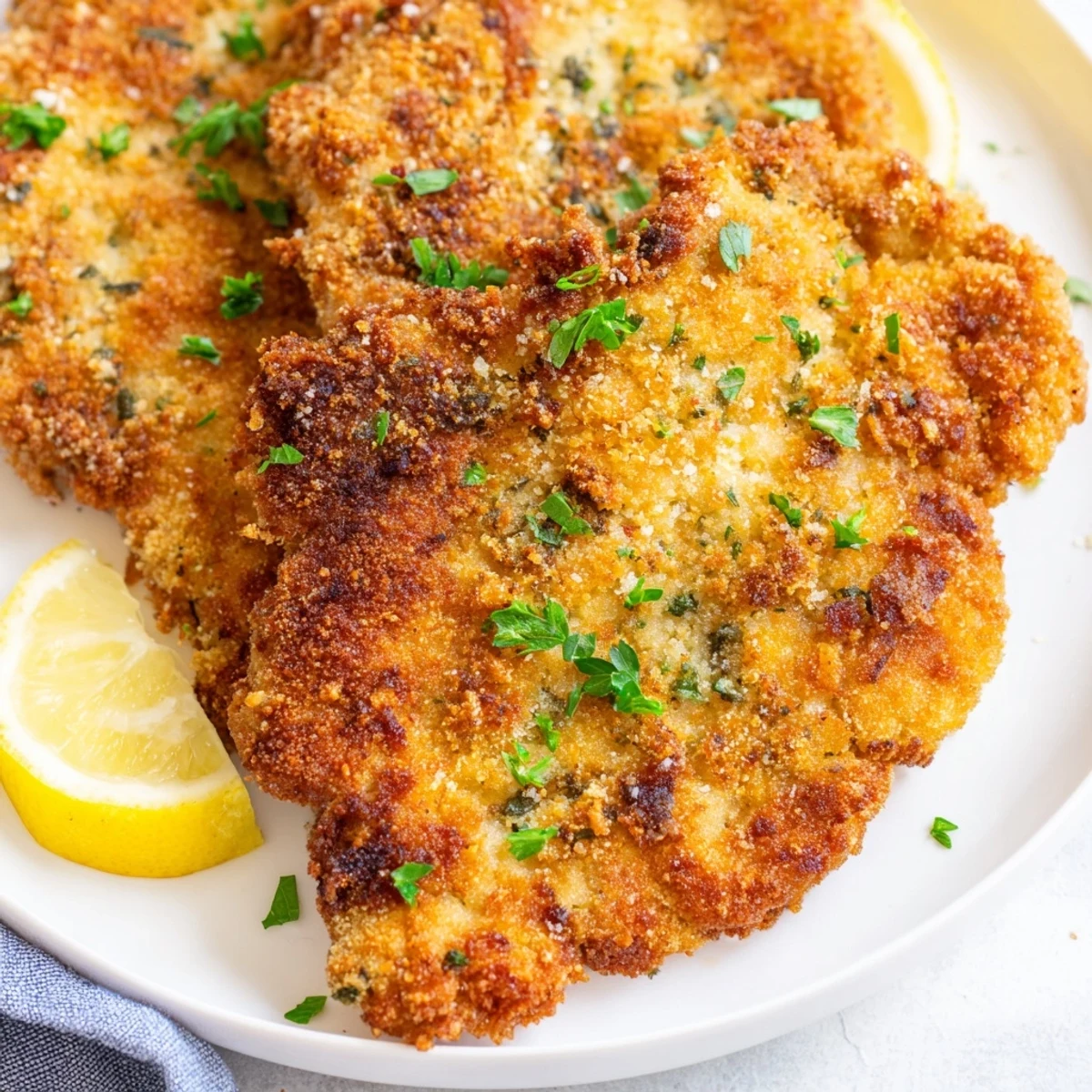 Baked to perfection, these Crispy Parmesan Chicken Cutlets boast a delicious, cheesy crust and tender meat.
