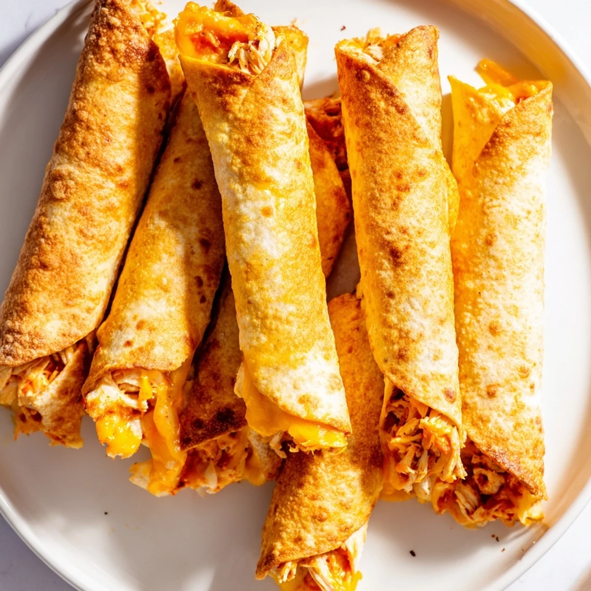 Get ready for some Air Fryer Taquitos! View the perfectly rolled tortillas with a delicious filling, ready to eat.