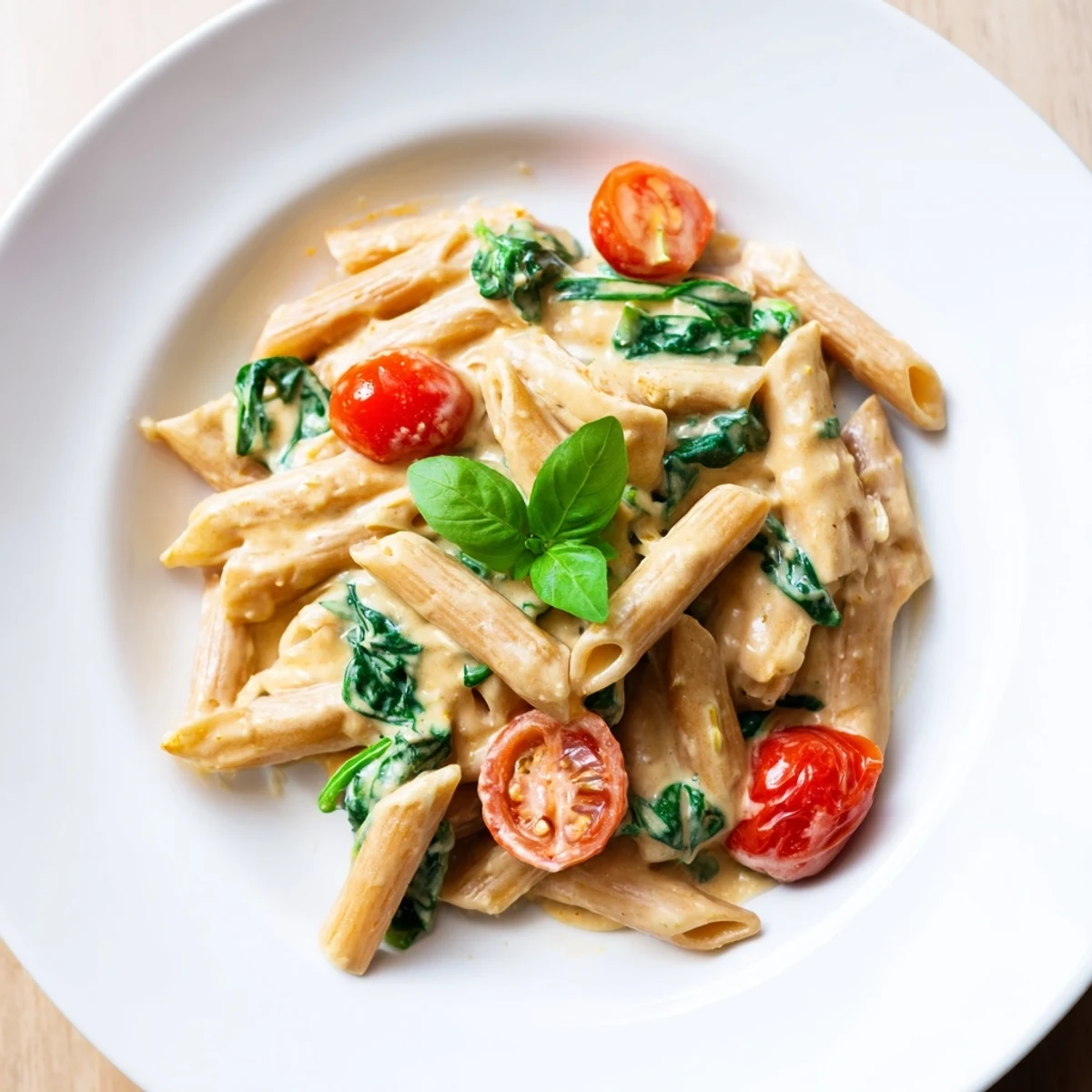 Steaming bowl of Cottage Cheese High-Protein Creamy Pasta, a healthy and comforting dish.