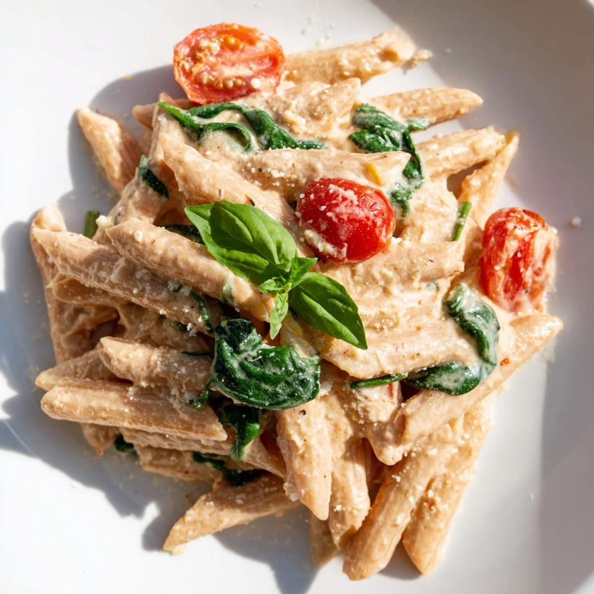 Delicious Cottage Cheese High-Protein Creamy Pasta, perfect for a quick, protein-rich dinner.