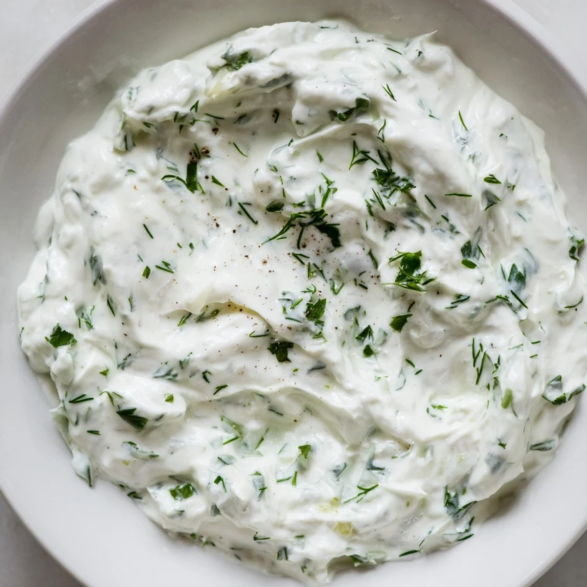 A beautifully presented bowl of Greek Yogurt Herb Dip, ideal for serving with colorful vegetables.