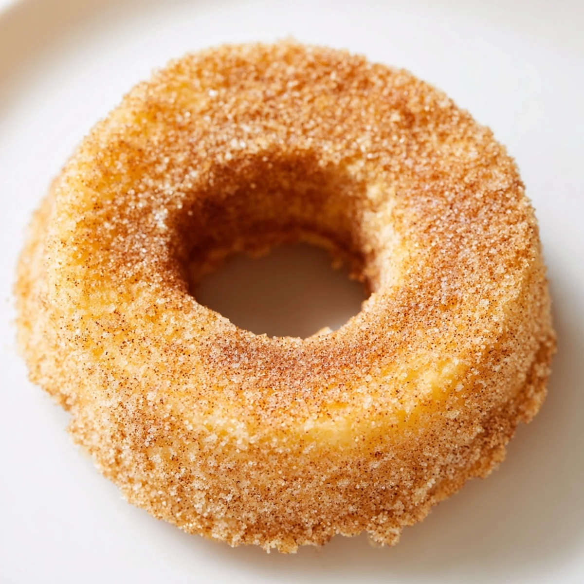 Close-up of freshly made 1-Minute Air Fryer Donuts: golden brown, soft, and dusted with cinnamon sugar.