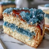 Teal Gold Geode Slice Cake