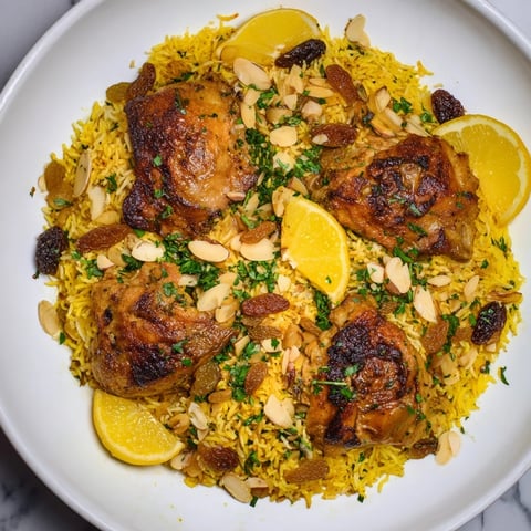 Golden Saffron Chicken and Rice Pilaf, a one-pot meal with fluffy rice and tender chicken, yum!