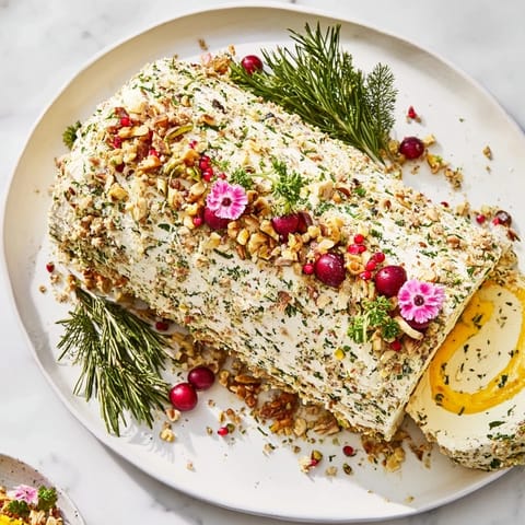 Yuletide Log Cheese Centerpiece