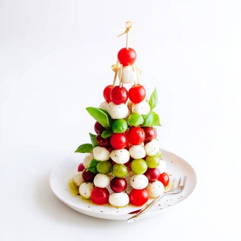Red Green Caprese Skewer Tree