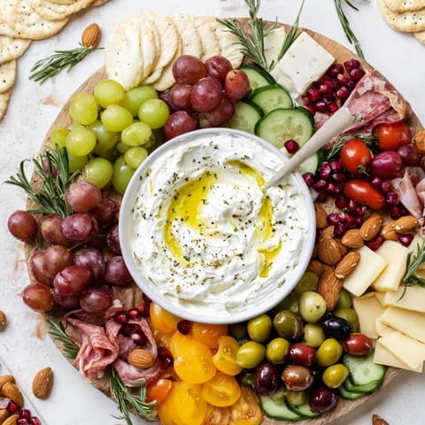 Evergreen wreath board appetizer