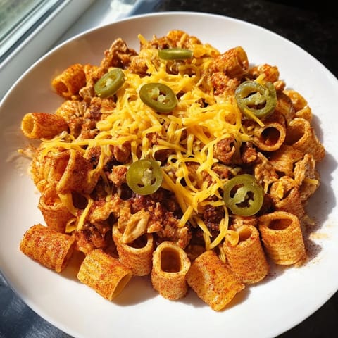 Crispy Pasta Chip Nachos