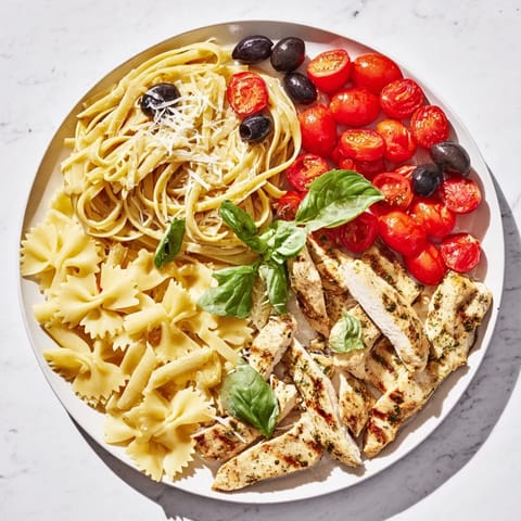 A beautifully arranged Girl Dinner Pasta Board featuring colorful sauces and Parmesan cheese for dipping.