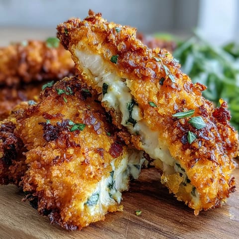 Freshly baked Crispy Turmeric Chicken Tenders rest on a wire rack next to creamy dipping sauce.