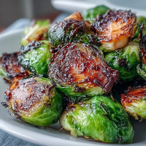Roasted Irresistible Orange Maple Glazed Brussels Sprouts, glistening with sweet citrus glaze and caramelized edges.