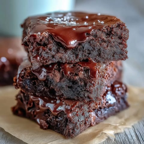 Triple Chocolate Sourdough Brownies with a fudgy texture and rich chocolate chunks in every bite.