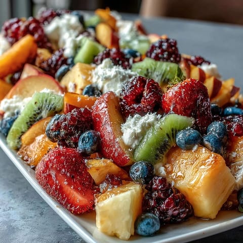 Rainbow Fruit Table Coconut Cream