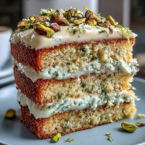 Spring Birthday Lemon Pistachio Cake