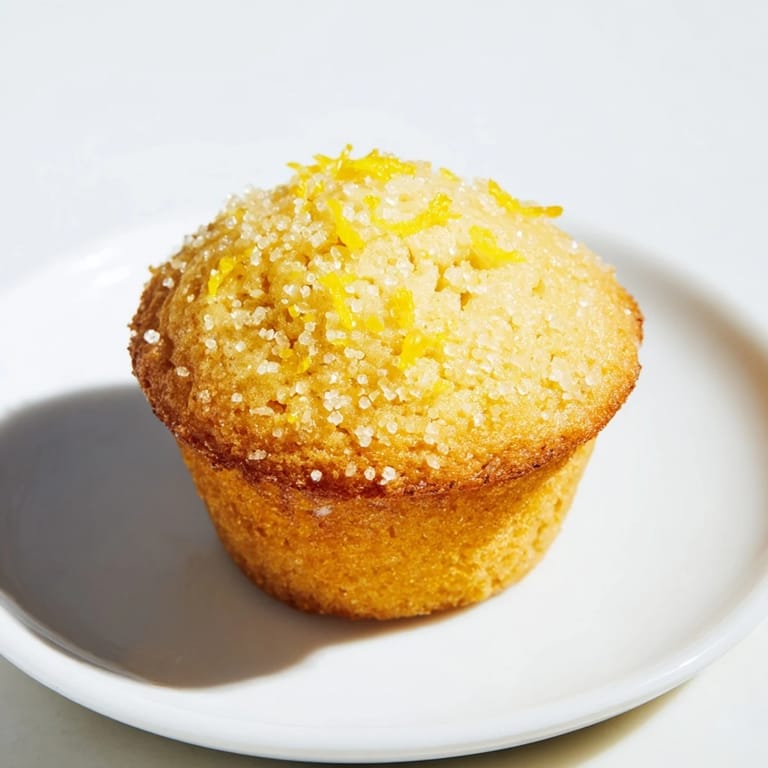 Freshly baked Simple Sweet Lemon Zest Muffins, with visible lemon zest and a soft, tender interior.