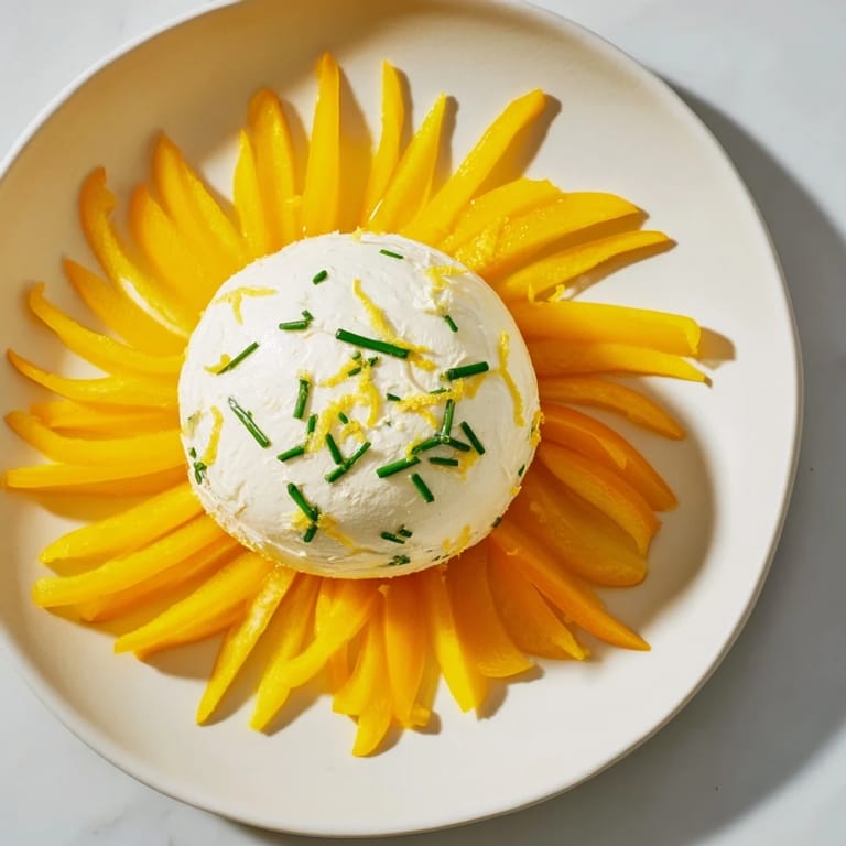 A colorful serving of the Tuscan Sunburst, featuring zesty cheese and crisp breadstick "sun rays".