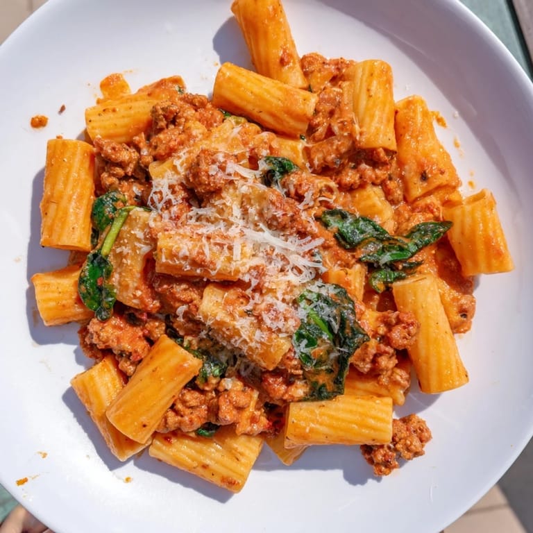Bright red tomatoes and perfectly cooked pasta mingle in this flavorful one-pot Italian Sausage Tomato Pasta dish.