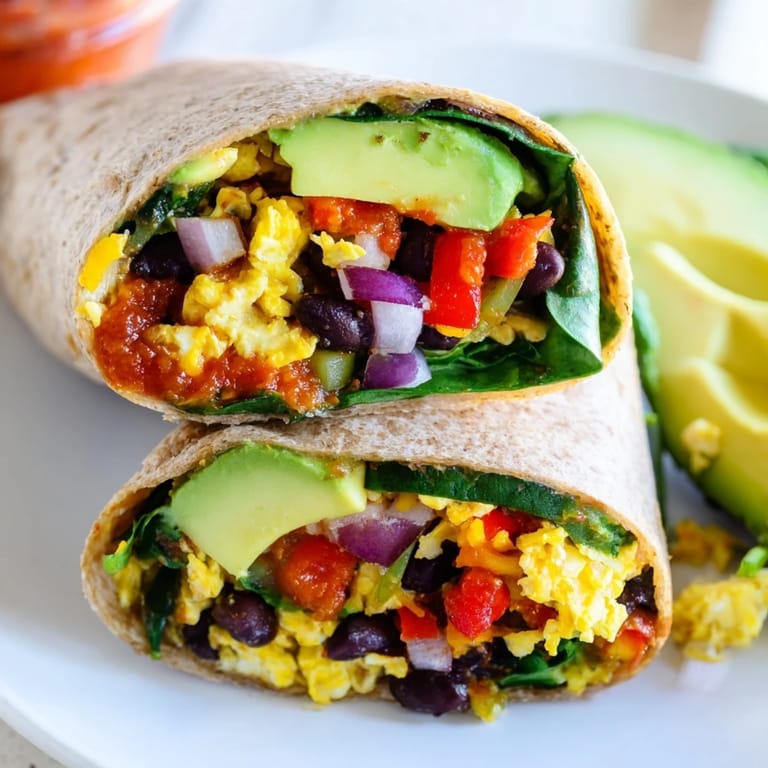 Scrumptious Veggie-Loaded Breakfast Burrito, loaded with vegetables, offering a satisfying grab-and-go meal.