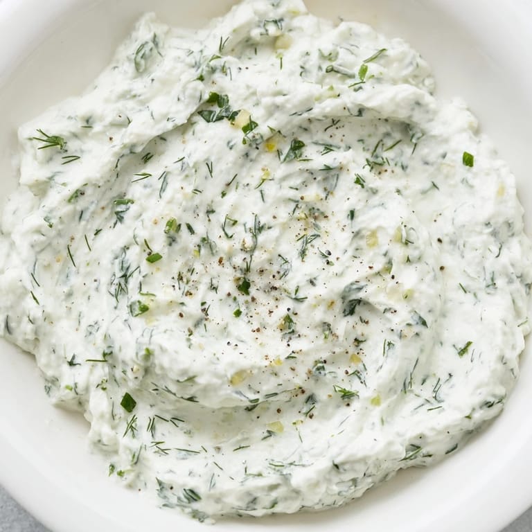 The vibrant green flecks of herbs brighten this healthy Greek Yogurt Herb Dip, perfect for dipping.