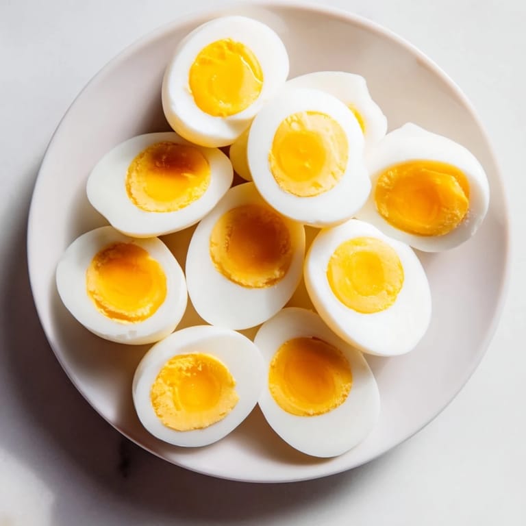 Easily peel the air-fried shell, revealing creamy yolks in those perfect Air Fryer Boiled Eggs.