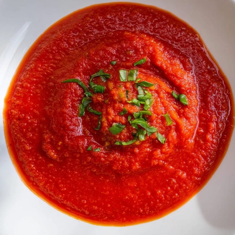 A steaming bowl of veggie-loaded tomato pasta sauce with fresh basil, ready for a delicious dinner.