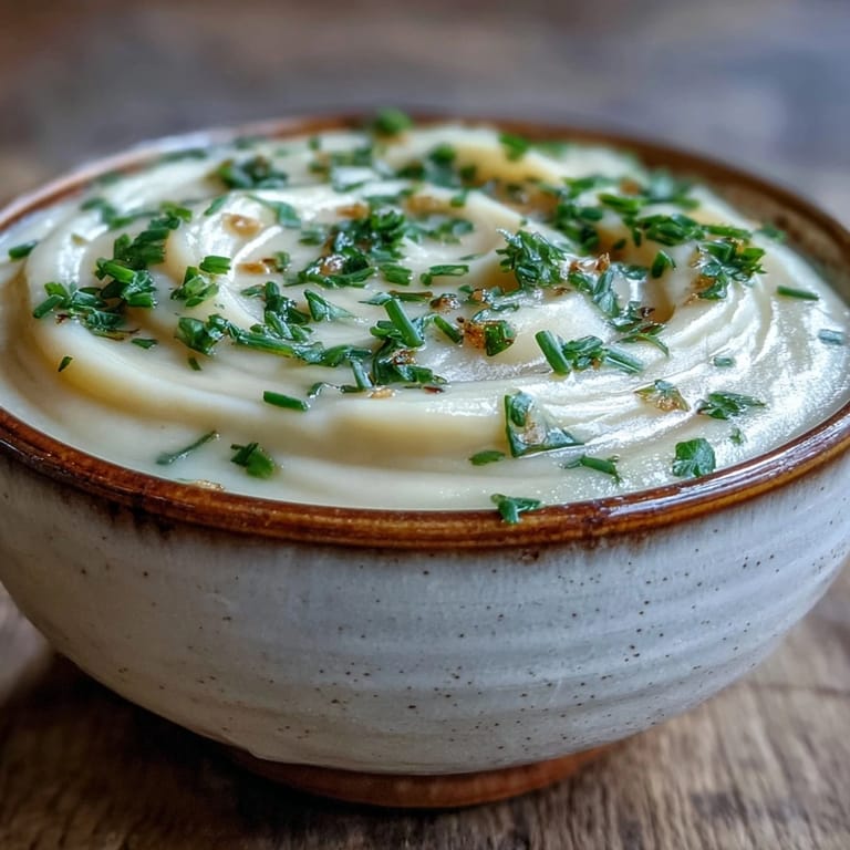 Creamy Celery Root Bisque served warm alongside crusty artisan bread for dipping.