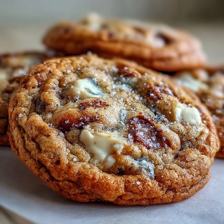 Golden Brown Butter Hojicha & Earl Grey Cookies showcasing rustic edges and rich, aromatic tea-infused crumb, perfect for an afternoon treat.