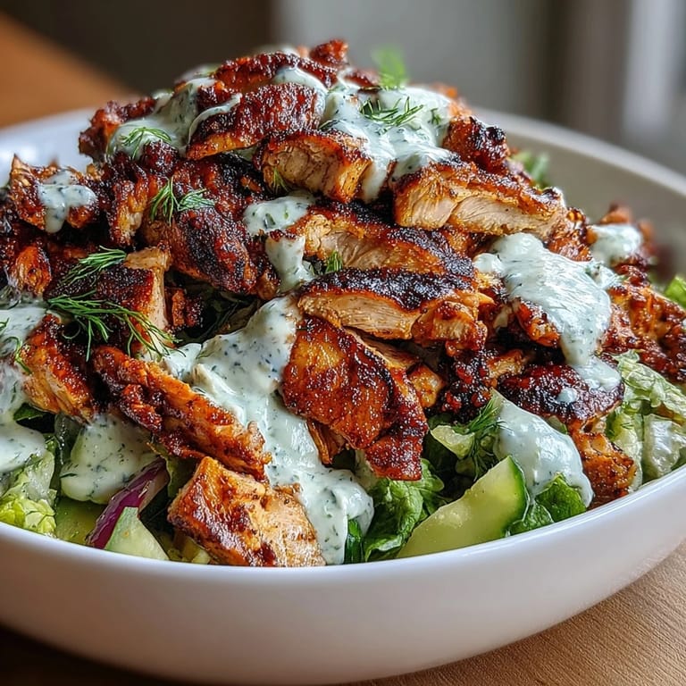 Fresh and zesty chicken shawarma salad bowls with lemon tahini drizzle, highlighting grilled chicken, crisp veggies, and a creamy Middle Eastern-inspired dressing.