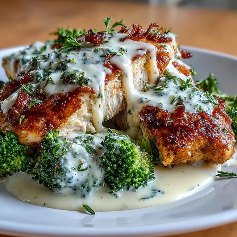 Creamy low-carb Alfredo with tender chicken strips and broccoli in place of pasta.
