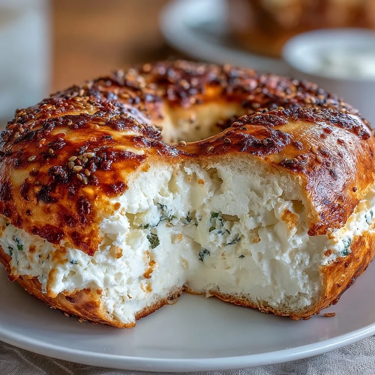 Soft and fluffy cottage cheese protein bagels topped with everything bagel seasoning, ideal for meal prep or quick breakfasts.  