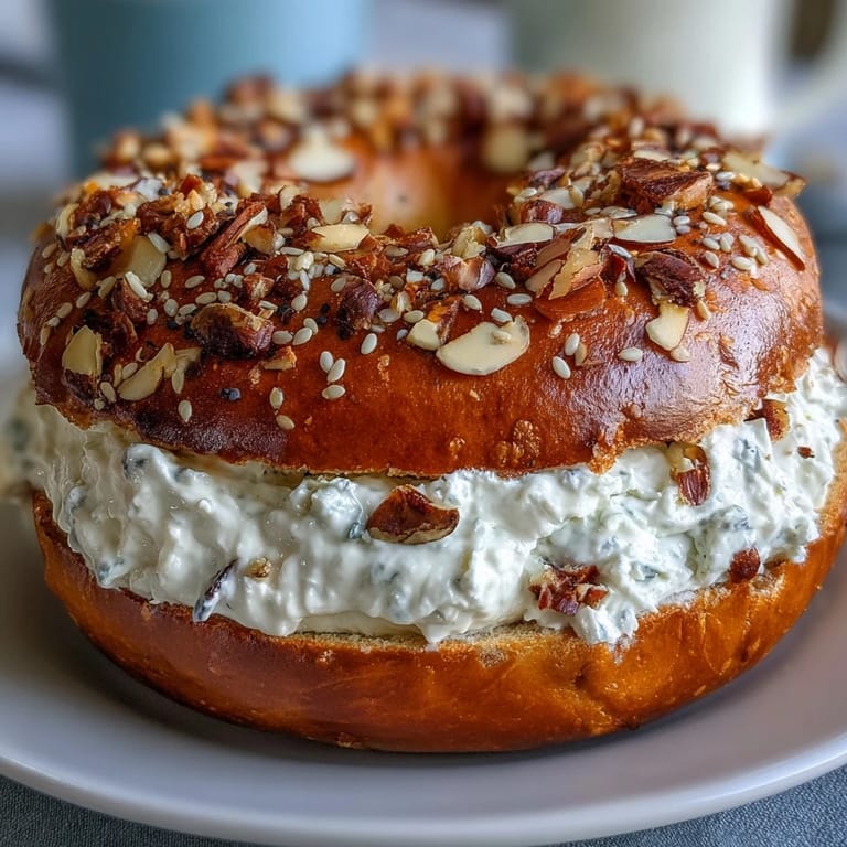 Soft, protein-packed bagels sprinkled with everything seasoning, paired with a tangy Greek yogurt everything dip for a hearty snack.  