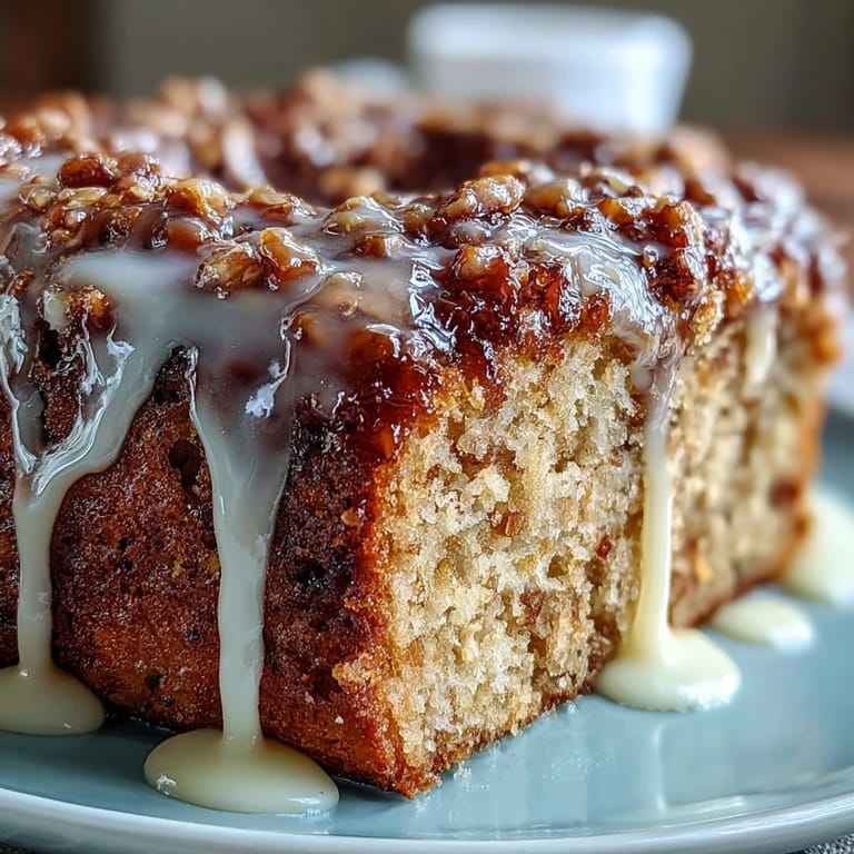 Dandelion Honey Cake with Lemon Glaze - soft, honey-sweetened cake with citrus notes, elegantly glazed and ready for teatime.