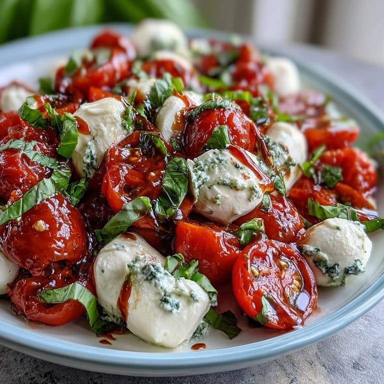 Layered Mason Jar Caprese Salad: juicy cherry tomatoes, soft mozzarella, and fragrant basil in a portable jar.  