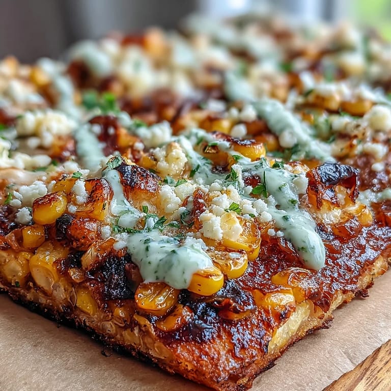 Golden-baked flatbread layered with spicy jalapeño crema, crumbled cotija, and vibrant cilantro garnish.